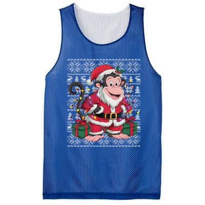 Monkey Xmas Style Ugly Santa Monkey Christmas Funny Gift Mesh Reversible Basketball Jersey Tank