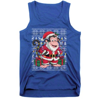 Monkey Xmas Style Ugly Santa Monkey Christmas Funny Gift Tank Top