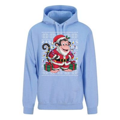 Monkey Xmas Style Ugly Santa Monkey Christmas Funny Gift Unisex Surf Hoodie