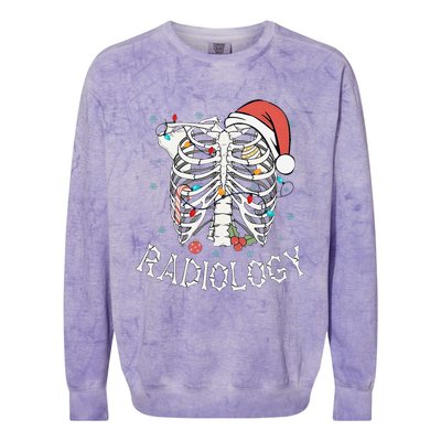 Merry Xraymas Skeleton Rib Cage Radiology Christmas Gifts Colorblast Crewneck Sweatshirt