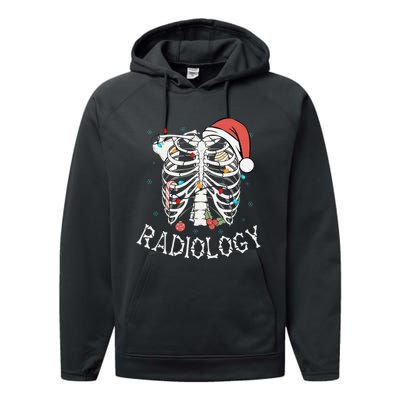 Merry Xraymas Skeleton Rib Cage Radiology Christmas Gifts Performance Fleece Hoodie