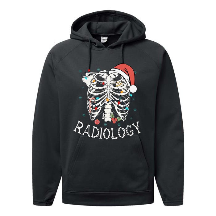 Merry Xraymas Skeleton Rib Cage Radiology Christmas Gifts Performance Fleece Hoodie