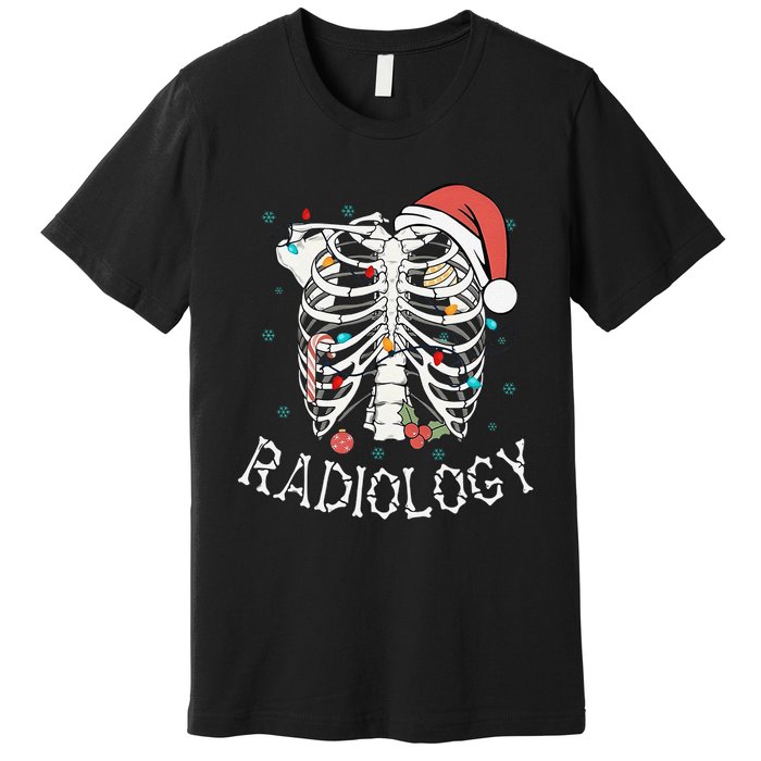 Merry Xraymas Skeleton Rib Cage Radiology Christmas Gifts Premium T-Shirt