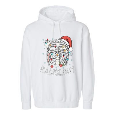 Merry Xraymas Skeleton Rib Cage Radiology Christmas Gifts Garment-Dyed Fleece Hoodie