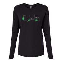 Merry Xmas Tree Math Funny Christmas Math Teacher Womens Cotton Relaxed Long Sleeve T-Shirt