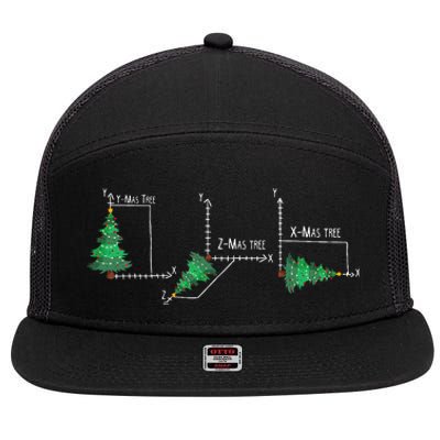 merry xmas tree math christmas  7 Panel Mesh Trucker Snapback Hat