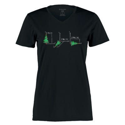 merry xmas tree math christmas  Women's Momentum V-Neck T-Shirt