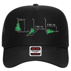 merry xmas tree math christmas  High Crown Mesh Back Trucker Hat