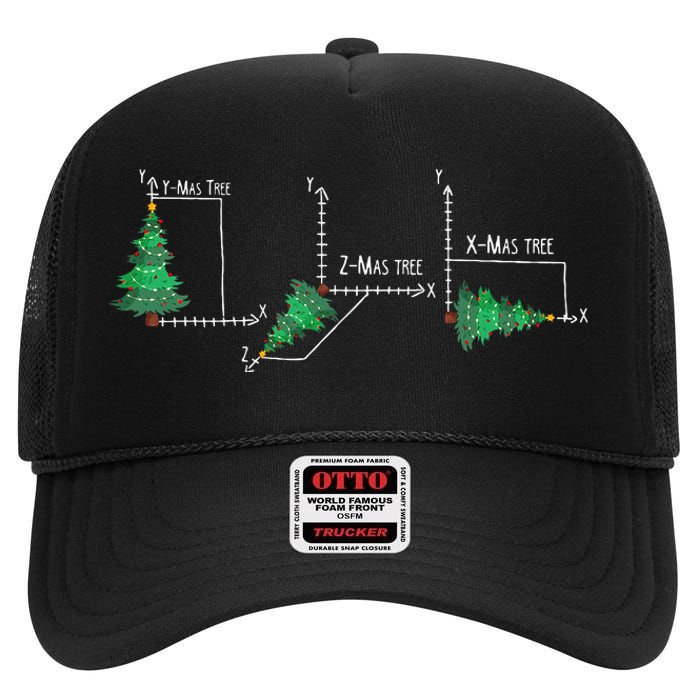 merry xmas tree math christmas  High Crown Mesh Back Trucker Hat