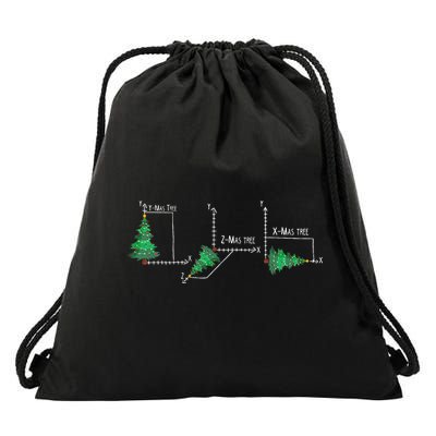 merry xmas tree math christmas  Drawstring Bag
