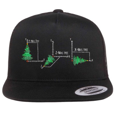 merry xmas tree math christmas  Flat Bill Trucker Hat