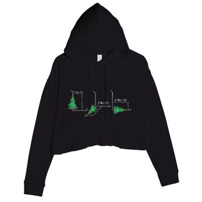 merry xmas tree math christmas  Crop Fleece Hoodie