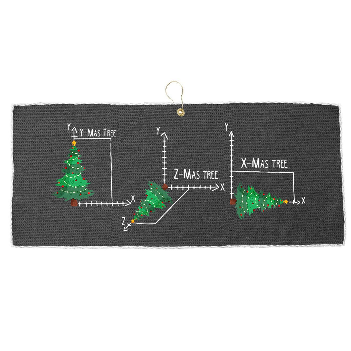 merry xmas tree math christmas  Large Microfiber Waffle Golf Towel