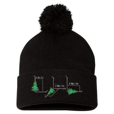 merry xmas tree math christmas  Pom Pom 12in Knit Beanie