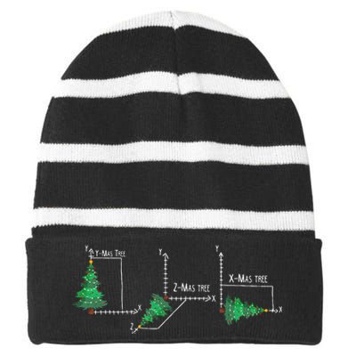 merry xmas tree math christmas  Striped Beanie with Solid Band