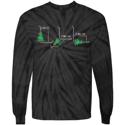merry xmas tree math christmas  Tie-Dye Long Sleeve Shirt