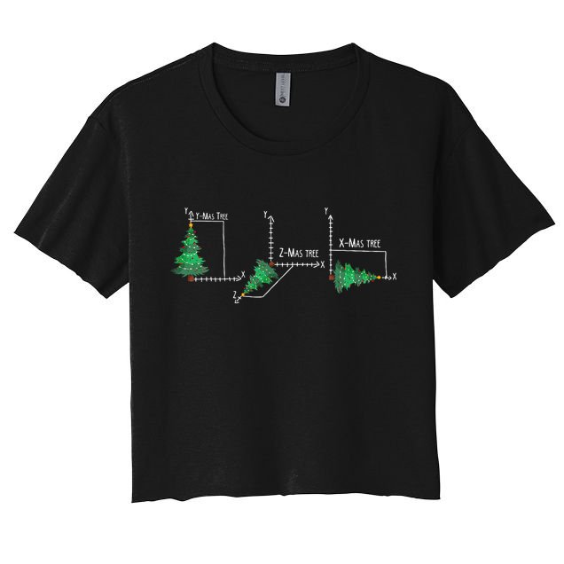 merry xmas tree math christmas  Women's Crop Top Tee