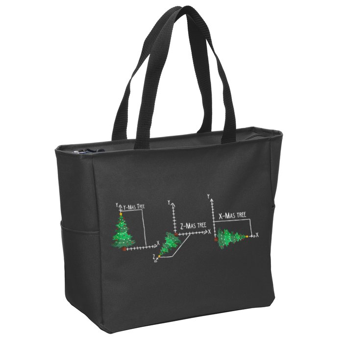 merry xmas tree math christmas  Zip Tote Bag
