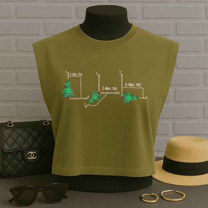 merry xmas tree math christmas  Garment-Dyed Women's Muscle Tee