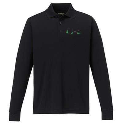 merry xmas tree math  christmas math teacher  Performance Long Sleeve Polo