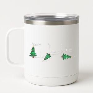 Merry Xmas Tree Math Funny Christmas Math Teacher 12 oz Stainless Steel Tumbler Cup