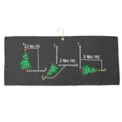 Merry Xmas Tree Math Funny Christmas Math Teacher Large Microfiber Waffle Golf Towel