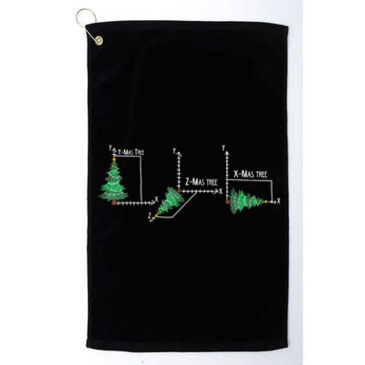 Merry Xmas Tree Math Funny Christmas Math Teacher Platinum Collection Golf Towel