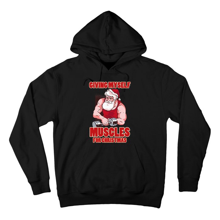 Muscle Xmas Weightlifting Santa Claus Costume Snow Christmas Hoodie