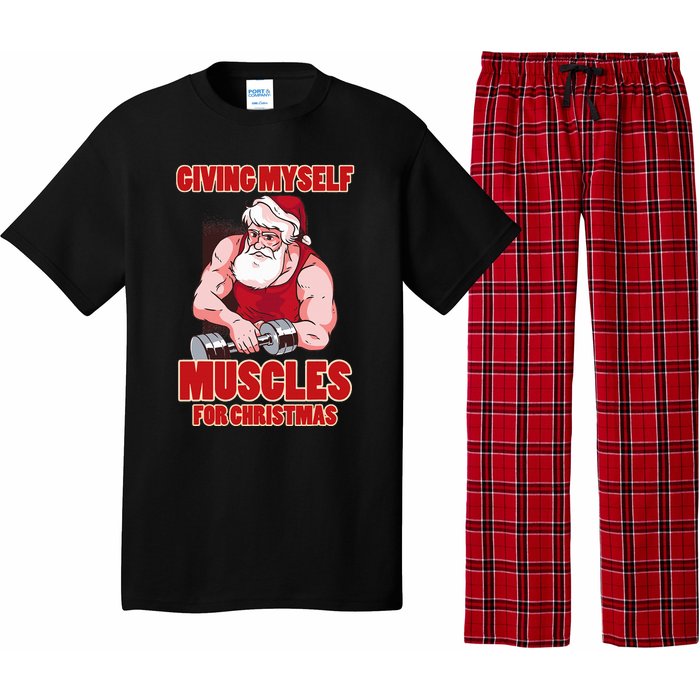 Muscle Xmas Weightlifting Santa Claus Costume Snow Christmas Pajama Set