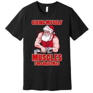 Muscle Xmas Weightlifting Santa Claus Costume Snow Christmas Premium T-Shirt