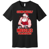 Muscle Xmas Weightlifting Santa Claus Costume Snow Christmas Premium T-Shirt