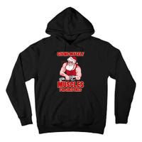 Muscle Xmas Weightlifting Santa Claus Costume Snow Christmas Tall Hoodie