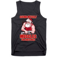 Muscle Xmas Weightlifting Santa Claus Costume Snow Christmas Tank Top