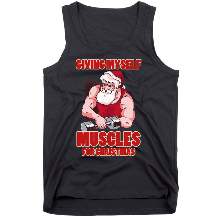 Muscle Xmas Weightlifting Santa Claus Costume Snow Christmas Tank Top