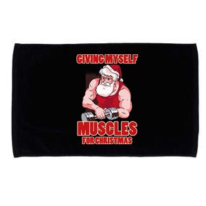 Muscle Xmas Weightlifting Santa Claus Costume Snow Christmas Microfiber Hand Towel