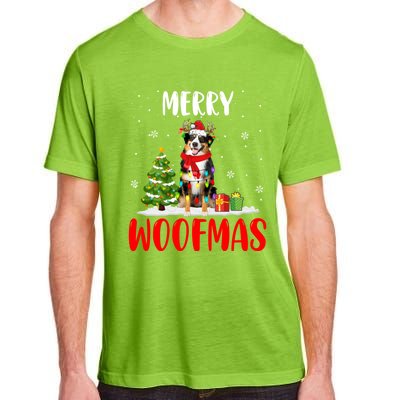 Merry Xmas Woofmas Santa Reindeer Australian Shepherd Dog Great Gift Adult ChromaSoft Performance T-Shirt