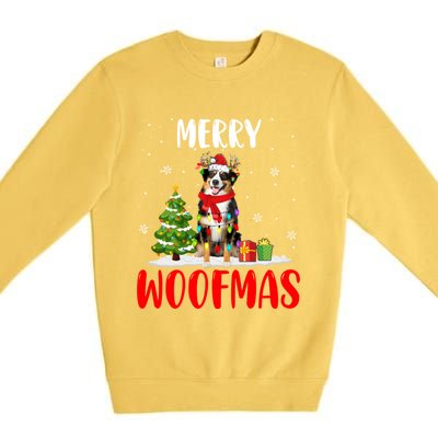 Merry Xmas Woofmas Santa Reindeer Australian Shepherd Dog Great Gift Premium Crewneck Sweatshirt