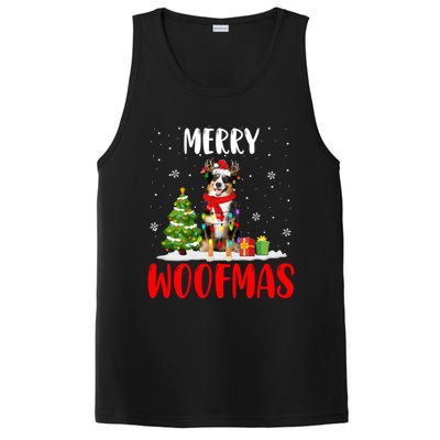 Merry Xmas Woofmas Santa Reindeer Australian Shepherd Dog Great Gift PosiCharge Competitor Tank