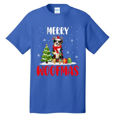 Merry Xmas Woofmas Santa Reindeer Australian Shepherd Dog Great Gift Tall T-Shirt