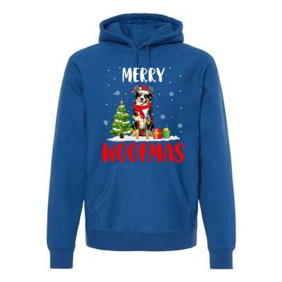 Merry Xmas Woofmas Santa Reindeer Australian Shepherd Dog Great Gift Premium Hoodie