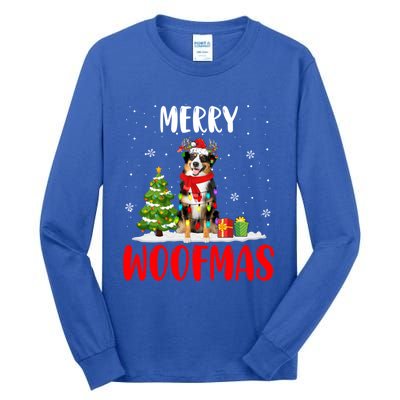 Merry Xmas Woofmas Santa Reindeer Australian Shepherd Dog Great Gift Tall Long Sleeve T-Shirt