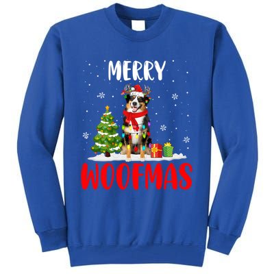 Merry Xmas Woofmas Santa Reindeer Australian Shepherd Dog Great Gift Tall Sweatshirt