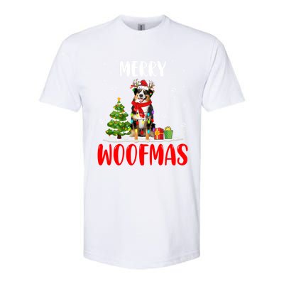 Merry Xmas Woofmas Santa Reindeer Australian Shepherd Dog Great Gift Softstyle CVC T-Shirt