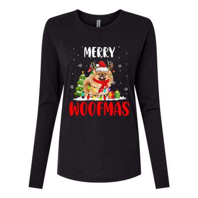 Merry Xmas Woofmas Xmas Lights Santa Reindeer Pekingese Dog Gift Womens Cotton Relaxed Long Sleeve T-Shirt