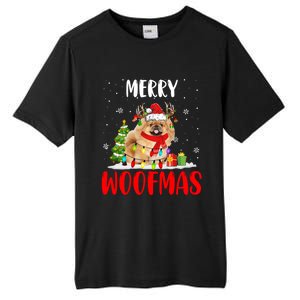 Merry Xmas Woofmas Xmas Lights Santa Reindeer Pekingese Dog Gift Tall Fusion ChromaSoft Performance T-Shirt