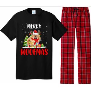 Merry Xmas Woofmas Xmas Lights Santa Reindeer Pekingese Dog Gift Pajama Set