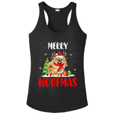 Merry Xmas Woofmas Xmas Lights Santa Reindeer Pekingese Dog Gift Ladies PosiCharge Competitor Racerback Tank