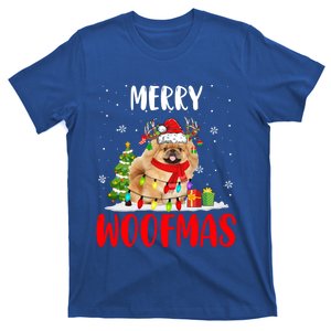 Merry Xmas Woofmas Xmas Lights Santa Reindeer Pekingese Dog Gift T-Shirt