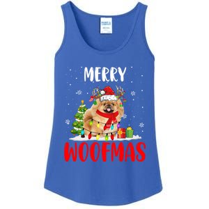 Merry Xmas Woofmas Xmas Lights Santa Reindeer Pekingese Dog Gift Ladies Essential Tank