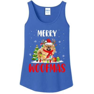 Merry Xmas Woofmas Xmas Lights Santa Reindeer Pekingese Dog Gift Ladies Essential Tank